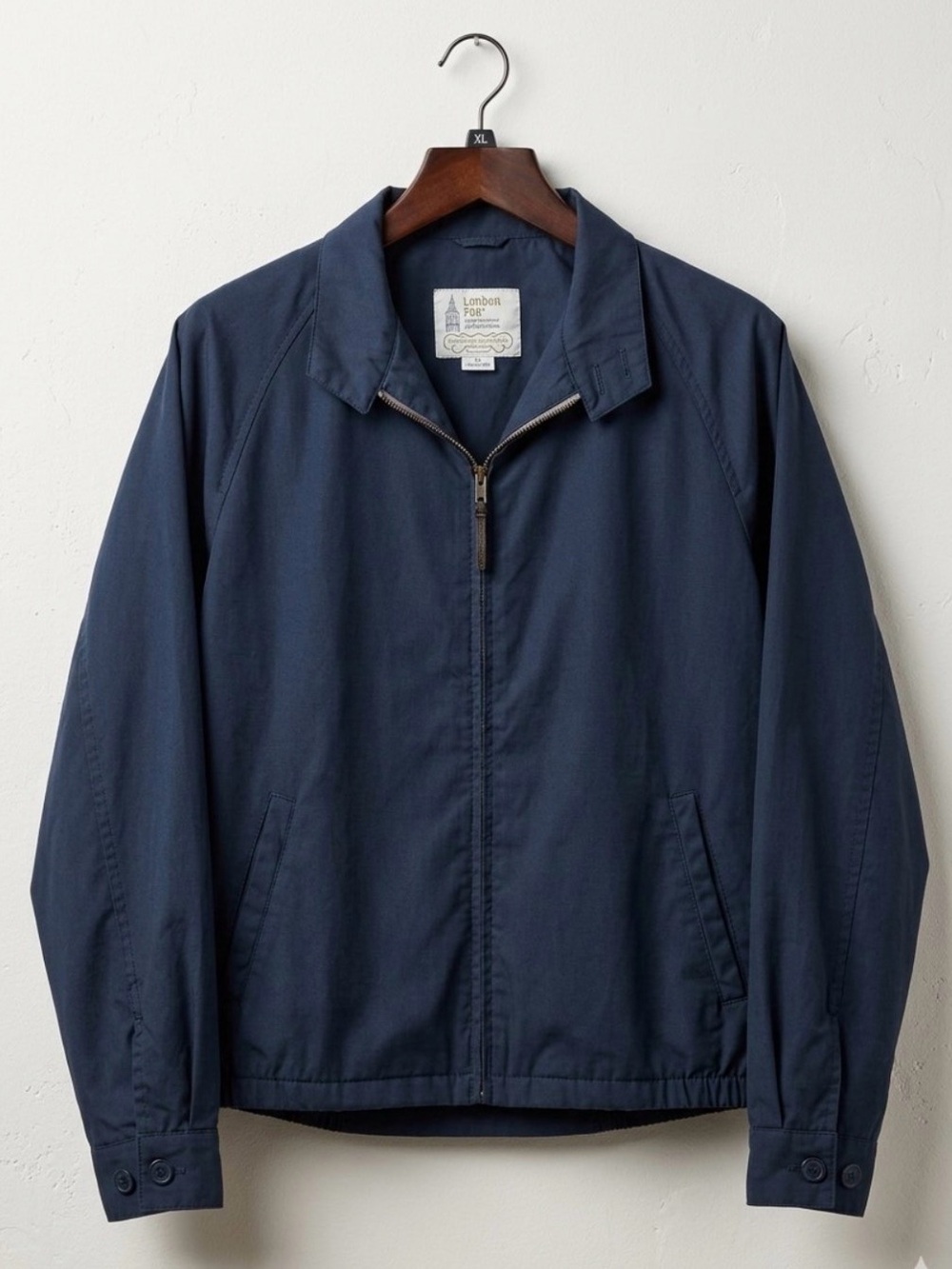 Vintage London Fog size L 44 long Navy Zip-Up Bomber golf Jacket